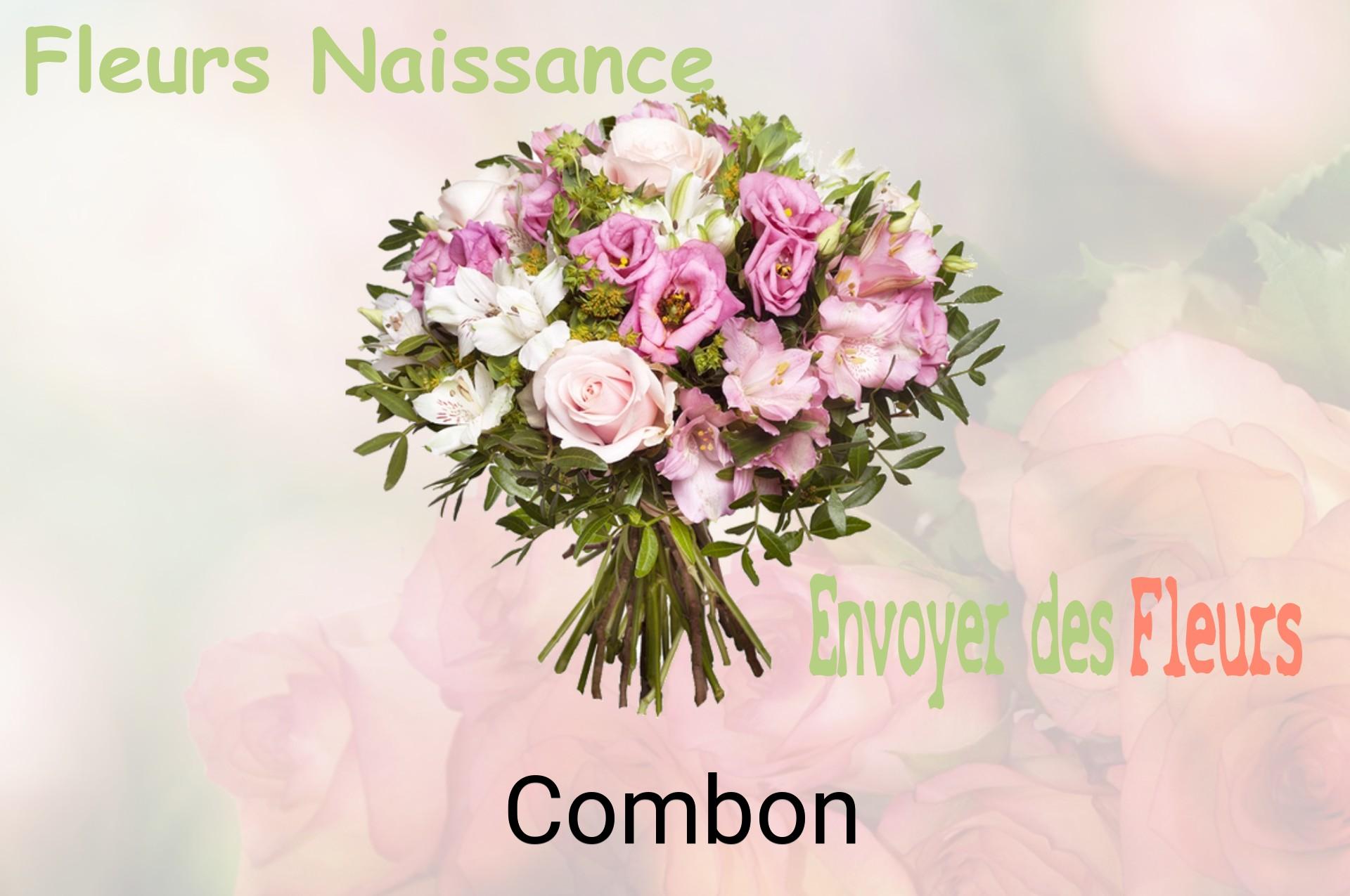 Bouquet de fleurs de naissance livré à Combon