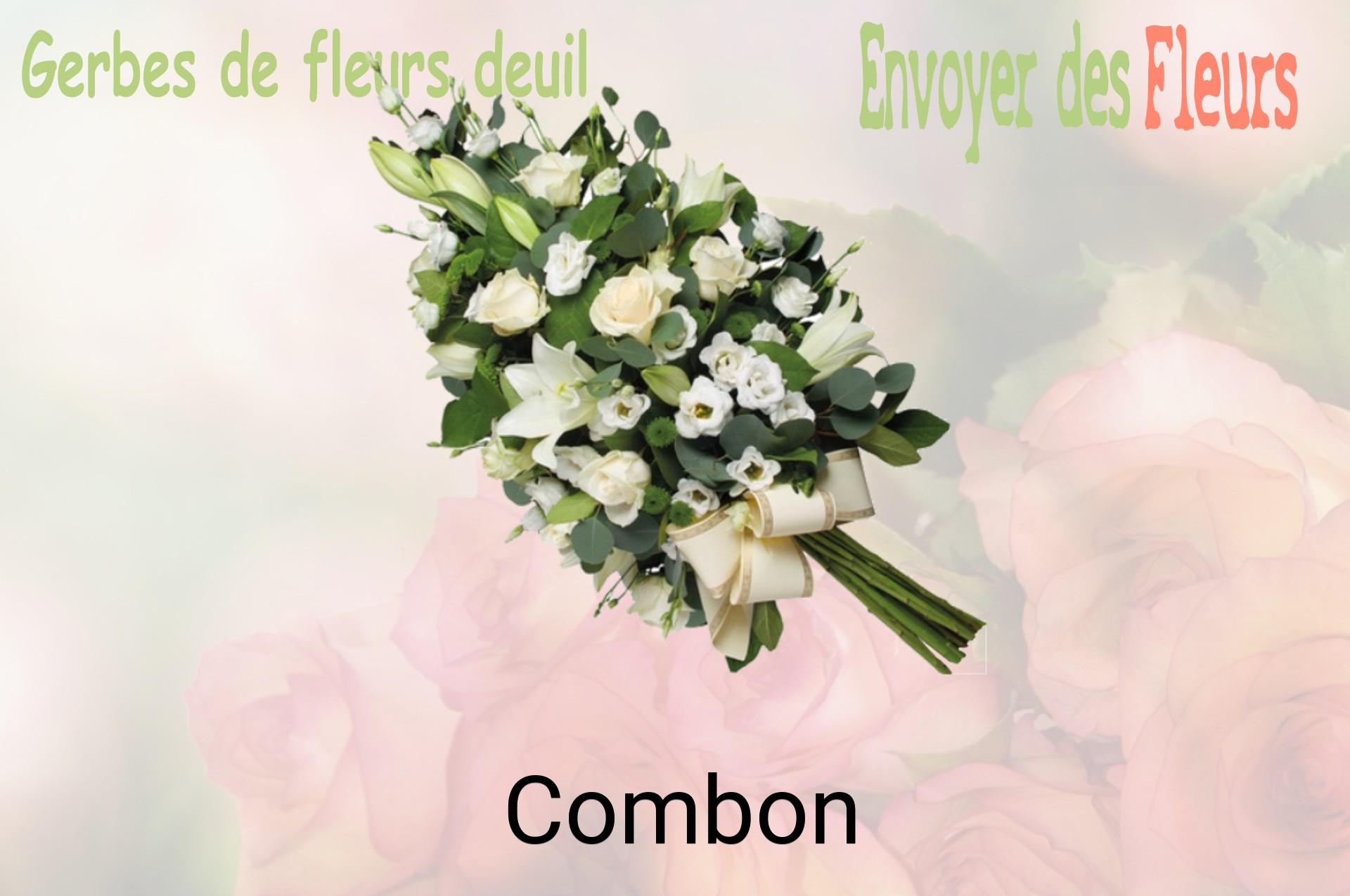 Gerbe de fleurs de deuil livrée à Combon